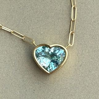 Heart Shaped Aquamarine Bea Necklace