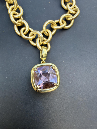 Cushion Cut Amethyst Kindle Pendant