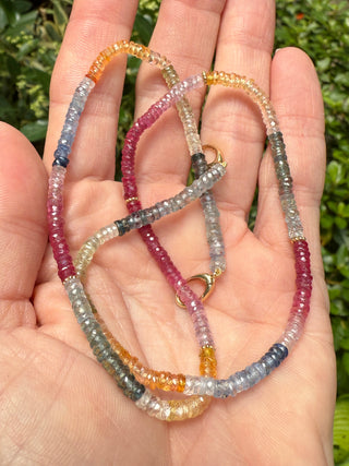 Multicolored Sapphire Beaded Necklace