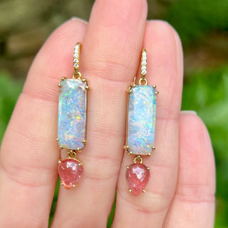 Boulder Opal and Pink Tourmaline Joyce Earring