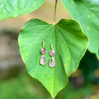 Joyce Pink Tourmaline Two Stone Earrings