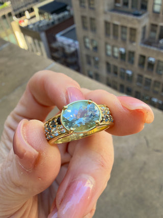 Aquamarine, Sapphire and Spinel Tapestry Ring