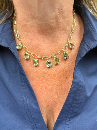 Green Tourmaline Crown Necklace