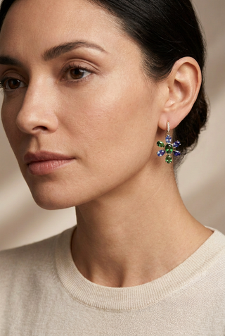 Blue Sapphire and Tsavorite Paloma Earrings