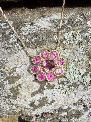 Pink Tourmaline Blossom Necklace