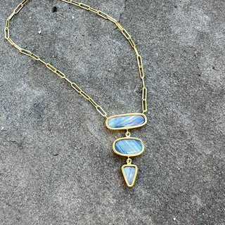 Triple Boulder Opal Bea Necklace