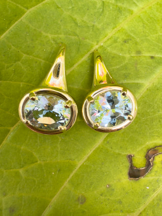 Oval Aquamarine Kindle Earrings