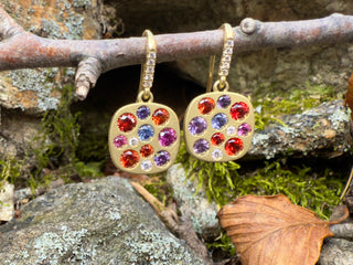 Orange, Pink and Purple Sapphire Giselle Earrings