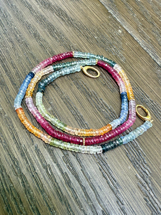 Multicolored Sapphire Beaded Necklace