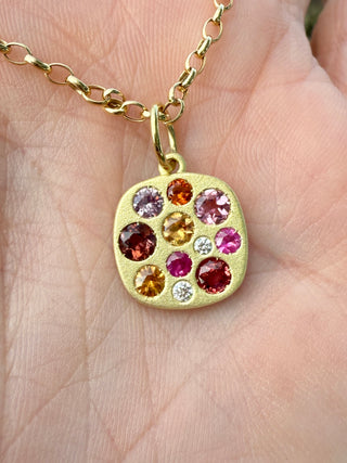 Orange and Pink Sapphire Giselle Necklace