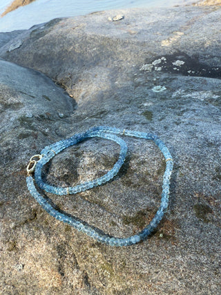 Faceted Aquamarine Ombré Beaded Necklace