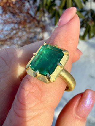 Emerald Cut Emerald Griffen Ring
