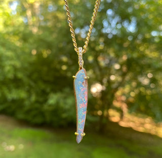 Freeform Boulder Opal Starlet Pendant