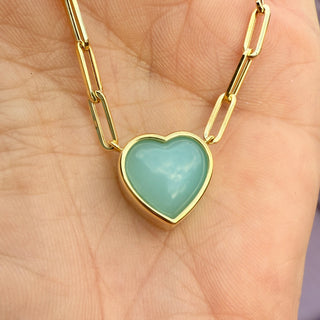 Heart Shaped Blue Opal Bea Necklace