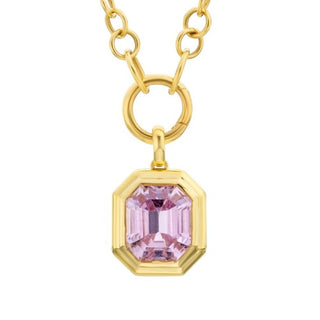 Emerald Cut Kunzite Revival Pendant