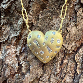 Baguette and Diamond Remi Heart Necklace