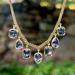 Bezel Set Blue Spinel Remi Necklace