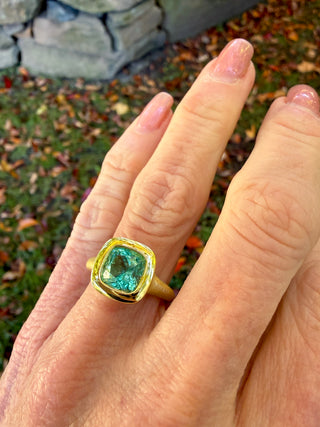 Cushion Cut Emerald Lisette Ring