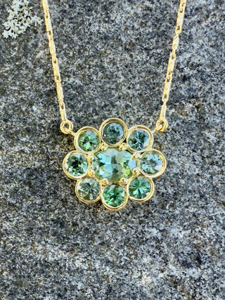 Green Tourmaline Blossom Necklace