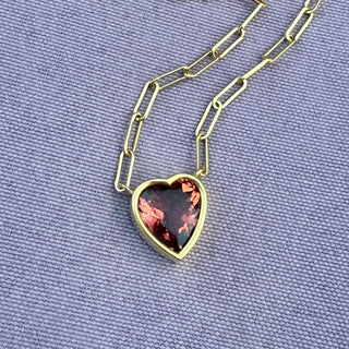 Heart Shaped Pink Tourmaline Bea Neckalce