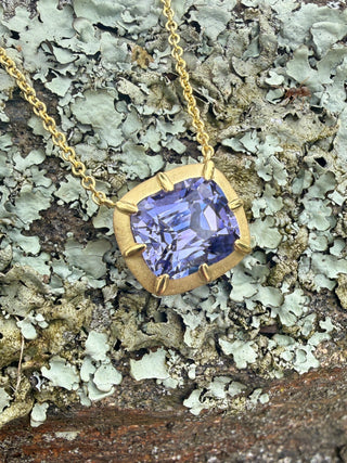 Cushion Cut Tanzanite Griffen Necklace