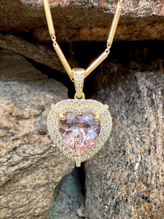 Heart Shaped Morganite Shrine Pendant