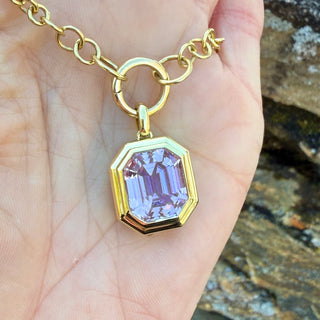 Emerald Cut Kunzite Revival Pendant