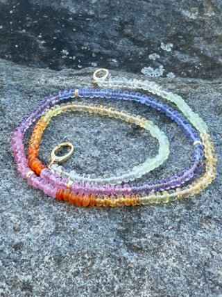 Smooth Rondelle Shaped Multicolor Beaded Necklace