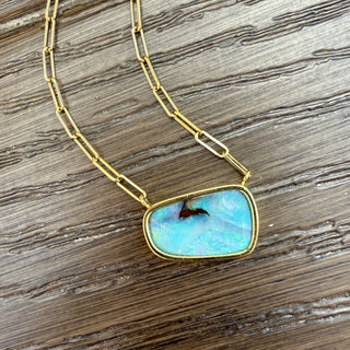 Freeform Boulder Opal Bea Necklace