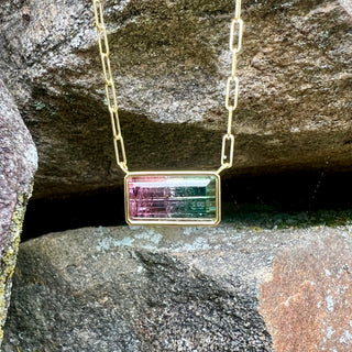 Watermelon Tourmaline Bea Necklace