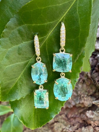 Mixed Shape Emerald Hi-Lo Joyce Earrings