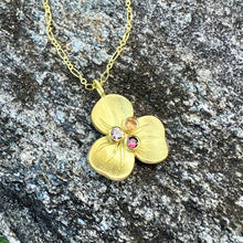 Orange and Pink Sapphire Pansy Necklace