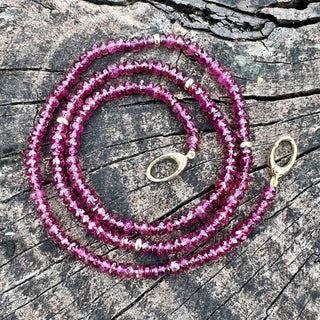 17" Faceted Pink Tourmaline Rosie Beaded Necklace