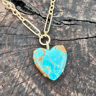 Heart Shaped Matrix Turquoise Starlet Pendant