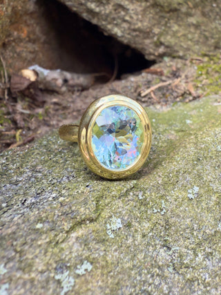 Oval Aquamarine Revival Ring