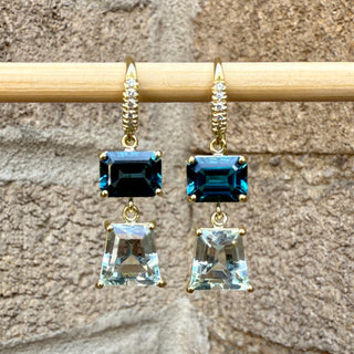 London Blue Topaz and Aquamarine Joyce Earrings