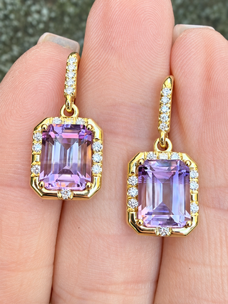 Bicolor Amethyst Sprinkle Earrings