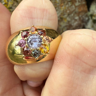 Multcolor Spinel Floral Cigar Band