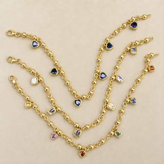 Emerald Cut Pastel Sapphire Festoon Bracelet