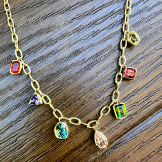 Multicolor Crown Necklace