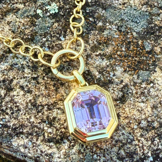 Emerald Cut Kunzite Revival Pendant