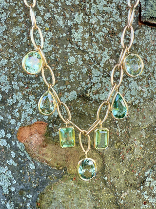 Green Tourmaline Crown Necklace