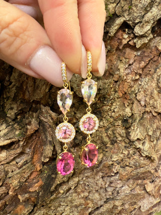 Morganite and Pink Tourmaline Gemma Earrings