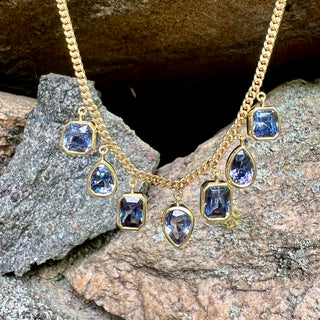 Bezel Set Blue Spinel Remi Necklace