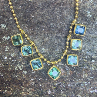 Cushion Cut Sapphire Bali Necklace
