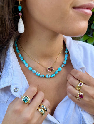 Golden Hill Turquoise Beaded Necklace