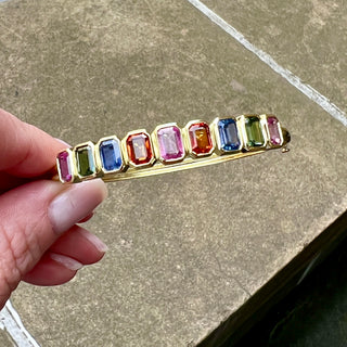 Emerald Cut Sapphire Carnival Bangle