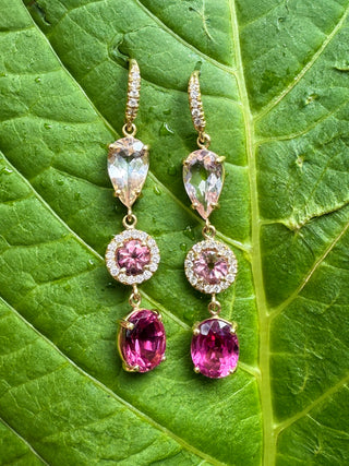 Morganite and Pink Tourmaline Gemma Earrings