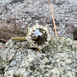 Round Rustic Brown Diamond Celeste Ring