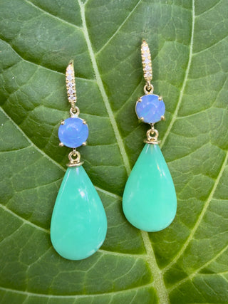 Boulder Opal & Chrysoprase Briolette Joyce Earrings